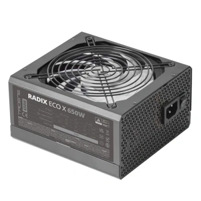 Abbildung von Tacens Radix ECO X 650, Netzteil PC ATX 650W, 6 Jahre, Silent AI RPM Technologie, 87% Wirkungsgrad, Schwarz, 1RECOX650