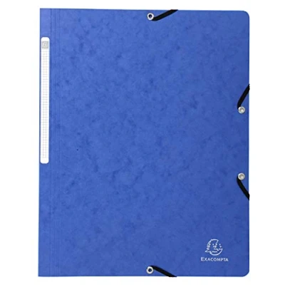 Abbildung von Exacompta 5512E 25er Pack Eckspanner Mappe. Aus extra starkem Manila Karton DIN A4 mit 2 Gummizügen und Rückenschild blau Sammelmappe Dokumentenmappe