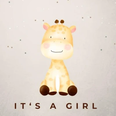 Abbildung von It&#039;s a girl Babyparty Gästebuch Mädchen Babyshower Giraffe Buch als Erinnerung Baby Party Gastgeschenk Geschenk für werdende Eltern zur Geburt: blanko 80 Seiten 21cm x (quadratisch)