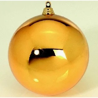 Abbildung von DS Euro 12er Set Christbaumkugeln, Weihnachtskugeln 10cm Gold glänzend, Outdoor Kunststoff, schwer entflammbar, Lieferung Frei Haus