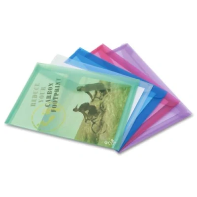 Abbildung von Rapesco 1041 ECO Dokumentenmappe mit Druckknopf, A3, unterschiedliche Transparente Farben, 5 Stück