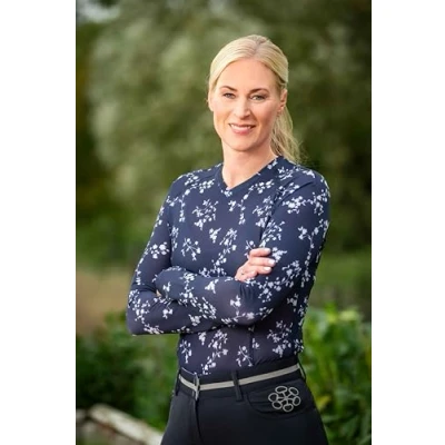 Abbildung von HKM Funktionshirt Bloomsbury Fleurs Dunkelblau/Weiß XL