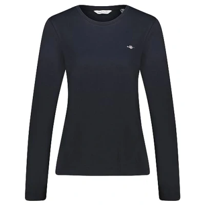 Abbildung von GANT Damen Reg Shield Ls T Shirt, Schwarz, L EU