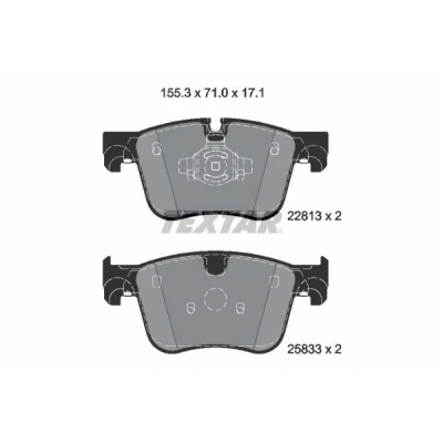 Abbildung von TEXTAR 2281301 Bremsbelagsatz für Verschleißwarnanzeiger vorbereitet DS: DS7 Crossback, OPEL: Grandland X, PEUGEOT: 5008 II