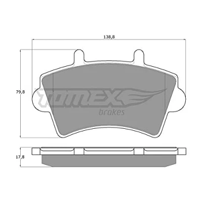 Abbildung von TOMEX brakes TX 13 02 Bremsbelagsatz Vorderachse RENAULT: MASTER 2 Kasten, Bus, Pritsche/Fahrgestell, OPEL: Movano A Kastenwagen