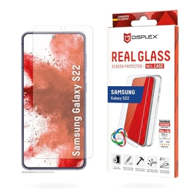 Abbildung von DISPLEX Panzerglas (10H) + Schutzhülle für Samsung Galaxy S22 Eco Montagerahmen, Case, Tempered Glas, kratzer resistente Schutzfolie