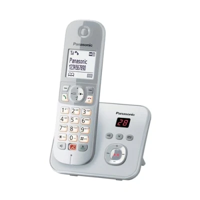 Abbildung von Panasonic Dual Micro/Nano, KX TG6861GS Schnurlostelefon mit Anrufbeantworter (Bis zu 1.000 Telefonnummern sperren, übersichtliche Schriftgröße, lauter Hörer, Voll Duplex Freisprechen) perl silber