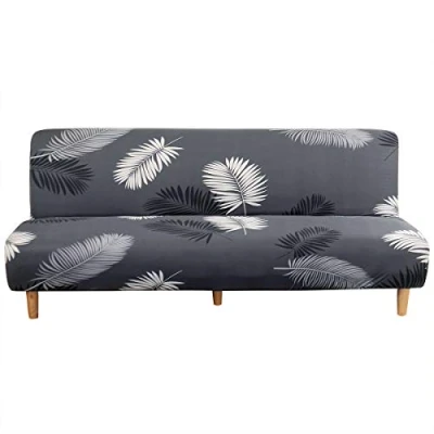 Abbildung von Mingfuxin Armloser Sofabezug, Stretch Sofabezug ohne Arm, 3 Sitzer, Spandex Futon Schonbezug rutschfest Elastischer, vollständig zusammenklappbarer Couch Sofaschutz für Schlafsofa Armlehnen
