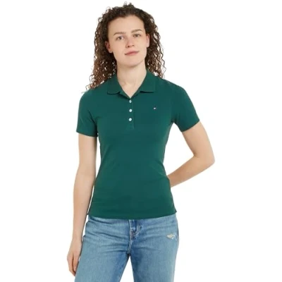 Abbildung von Tommy Hilfiger Women 1985 Slim Pique Polo SS WW0WW43225 Green (Ornamental Green) L