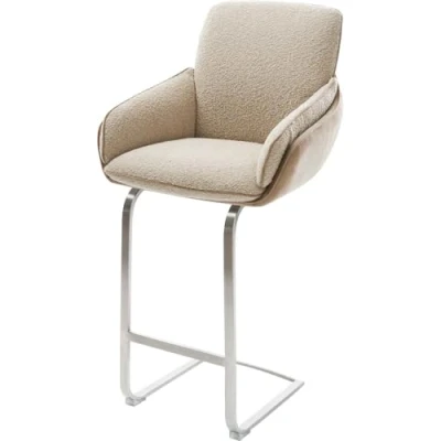 Abbildung von Barstuhl Luan Flex Materialmix Schlamm Freischwinger Flach Edelstahl Taschenfederkern