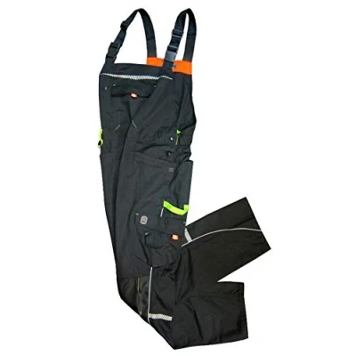 Abbildung von Herren Latzhose Workwear schwarz Limette (52)