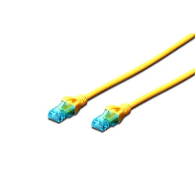 Abbildung von DIGITUS LAN Kabel Cat 5e 2m RJ45 Netzwerkkabel U/UTP Ungeschirmt Kompatibel zu 6 &amp; 5 Gelb