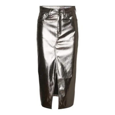 Abbildung von Vero Moda Vmveri CALF Skirt Bleistiftrock, Damen, Größe: Large, Chrome grey