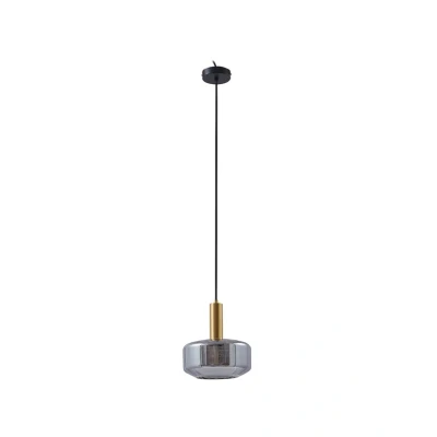 Abbildung von Lindby Hängeleuchte Hildur, 1 flg., Ø 22 cm, rauchgrau, Glas