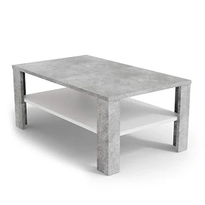 Abbildung von Vicco Couchtisch, Beton/Weiß, 100 x 42 cm, Kippbar
