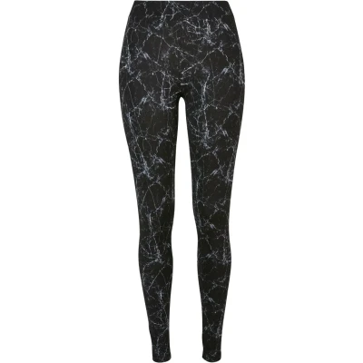 Abbildung von Urban Classics SOFT AOP Leggings Hosen, Damen, Größe: 4XL, Blackmarble