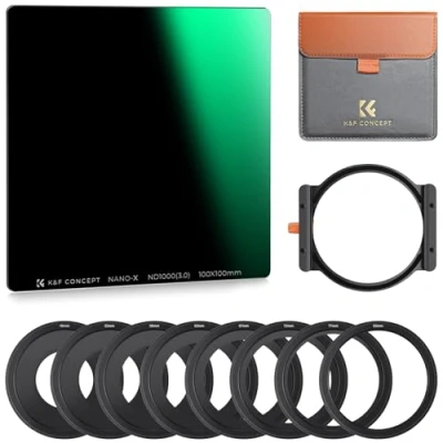Abbildung von K&amp;F Concept Nano X Rechteckfilter Set Rechteck Filterhaltersystem Square Filterset(inkl.ND1000+Filterhalter+8er Adapterringe)