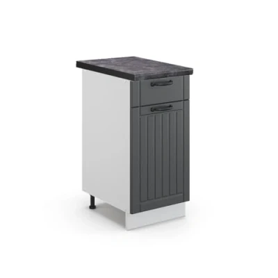 Abbildung von Vicco Küchenunterschrank Fame Line, Anthrazit Landhaus/Weiß, 40 cm, AP