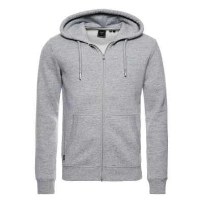 Abbildung von Superdry Vintage LOGO Ziphood Sweatjacke, Herren, Größe: Medium, Athletic grey marl