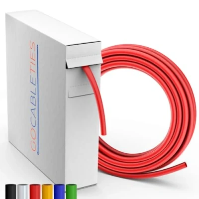 Abbildung von Gocableties Hochwertige Schrumpfschlauch Rot 4,8 mm x 10 m Schrumpfverhältnis 2:1 wasserdichter schrumpfschläuche zur Kabelisolierung, Markierung, Kabelbündelung und für Reparaturen