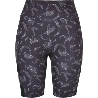 Abbildung von Urban Classics HIGH Waist AOP Cycle Shorts, Damen, Größe: Small, Blackpaisley