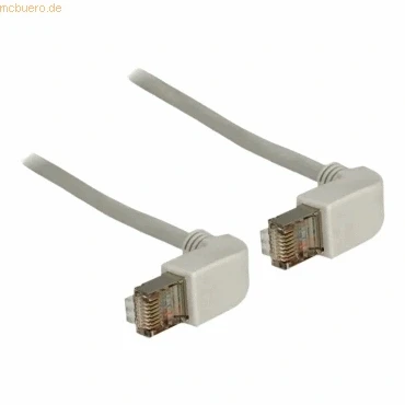 Abbildung von Delock Patchkabel gewinkelt RJ45 S/FTP Cat5e 0,5m grau