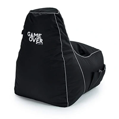 Abbildung von Game Over Video Spiele sitzsack Erwachsene, Indoor Outdoor Bean Bag, Sessel für Gaming Room, Headset Halter &amp; Seitentaschen Controller,Gaming (Kosmischer Rauch)