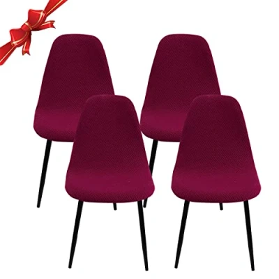 Abbildung von Jaotto Stuhlhussen 4er Set Strech, Esszimmerstühle Bezug Universal Waschbar Abnehmbare,Elegante Stuhlbezug Stuhlabdeckung Antirutsch, Küchenstühle für Büro Esszimmer Wohnzimmer,Diagonal Rotwein