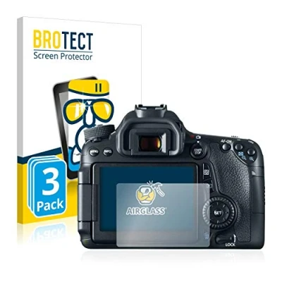 Abbildung von BROTECT Schutzglas für Canon EOS 70D (3 Stück) Schutzfolie Panzer Folie Glas [Extrem Kratzfest 9H, Anti Fingerprint, Ultra Transparent]