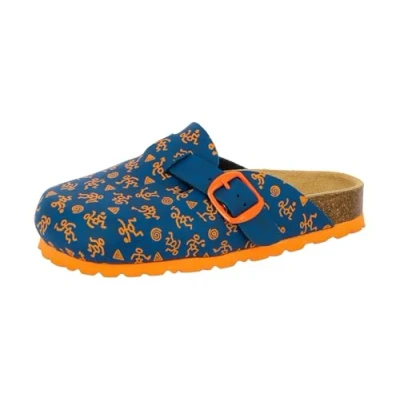 Abbildung von LICO Pantolette flach für Kinder, Größe: 41, Blau/orange Schuhe