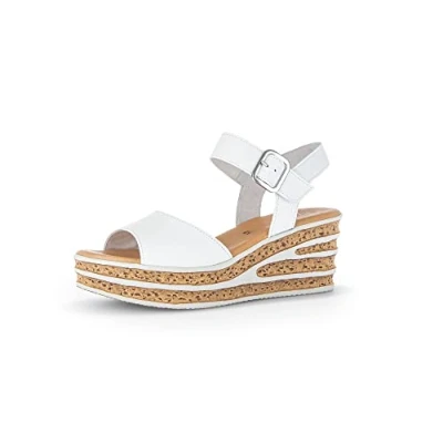 Abbildung von Gabor Damen Keilsandalen, Frauen Sandalen,Best Fitting,Sommerschuhe,Freizeitschuhe,offene Schuhe,Strandschuhe,Keilabsatz,Weiss,38.5 EU / 5.5 UK