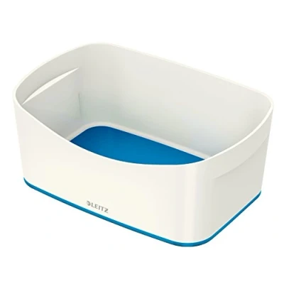 Abbildung von Leitz MyBox, Aufbewahrungsschale, Blickdicht, Weiß/Blau Metallic, Kunststoff, 52574036