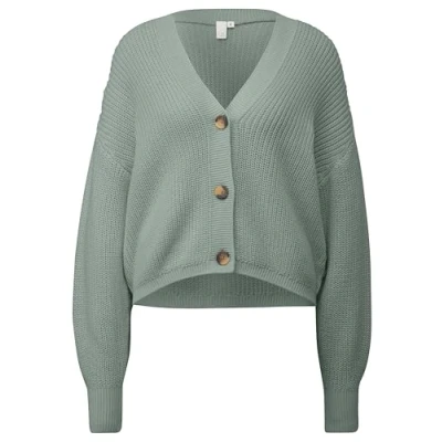 Abbildung von QS Strickjacke, Damen, Größe: XXL, Salbeigrün