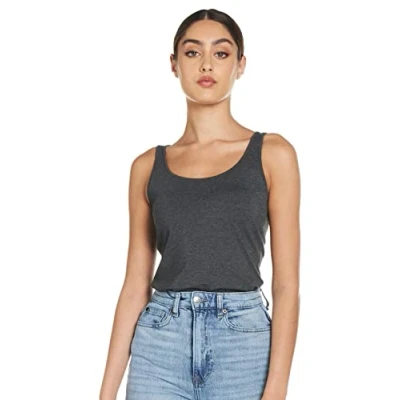 Abbildung von VERO MODA Damen VMMAXI My Soft Long Tank NOOS Top, Grau (Dark Grey Melange), 42 (Herstellergröße: XL)