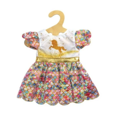 Abbildung von Puppen Glitzerkleid &quot;Einhorn Goldy&quot;, Gr. 28 35 cm