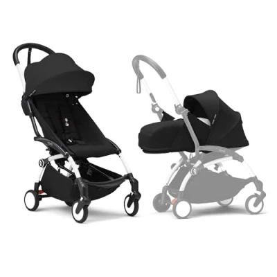 Abbildung von Stokke YOYO White Frame with 6+ Color Pack (Black) and Newborn