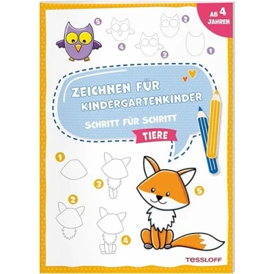 Abbildung von Zeichnen Für Kindergartenkinder. Schritt Schritt. Tiere: Kinder ab 4 Jahren (Spielen &amp; Beschäftigen)