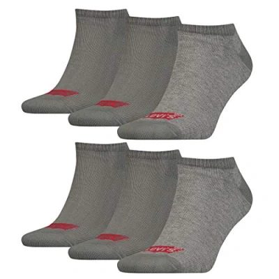 Abbildung von Levi&#039;s LOW CUT Batwing LOGO Unisex 3 PACK Socken, Größe: 39 42, Grau