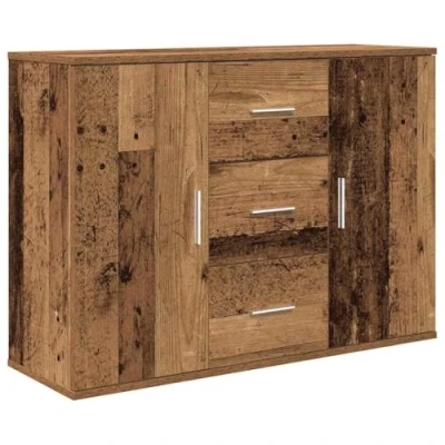 Abbildung von vidaXL Sideboard Altholz Optik 90x29,5x65 cm Holzwerkstoff, Schrank, Lagerschrank, Home Organizer, Schränkchen, Beistellschrank, Wohnzimmerschrank