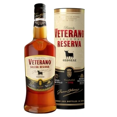 Abbildung von Osborne Veterano Reserva Brandy de Jerez Solera aus Spanien, hergestellt nach dem Verfahren in edler Geschenkpackung mit 36% vol. (1x 0,7l)