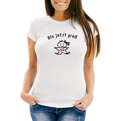 Abbildung von MoonWorks Print Shirt Damen T Geburtstag 30. Spruch Ich Bin jetzt groß Geschenk für Frauen MoonWorks® mit