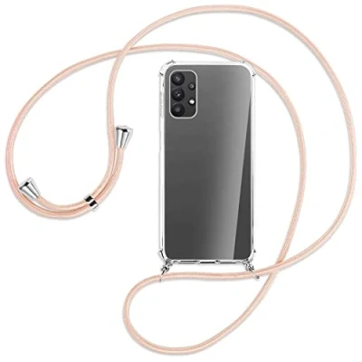 Abbildung von mtb more energy® Handykette kompatibel mit Samsung Galaxy A23 4G, 5G (6.6&#039;&#039;) Rose Peach Smartphone Hülle zum Umhängen Anti Shock Full TPU Case