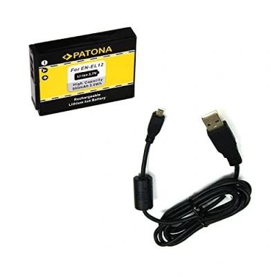 Abbildung von bg akku24 Akku und Ladekabel, Datenkabel, USB Kabel für Nikon Coolpix S6200, S6300, S6600, S8000, S8200, S9200, S9300, S9400, S9500