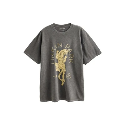Abbildung von Next License Linkin PARK BAND Graphic Washed Short Sleeve Tshirt print, Damen, Größe: XL, Charcoal grey