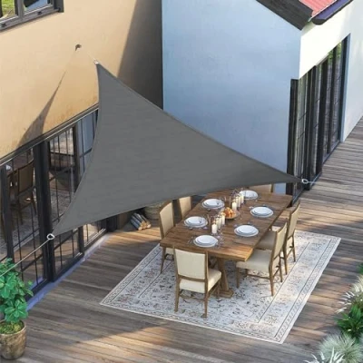 Abbildung von SUNNY GUARD Sonnensegel Dreieckig 3x3x3m Sonnenschutz Atmungsaktiv HDPE UV Schutz für Balkon Terrasse Garten, Grau Anthrazit