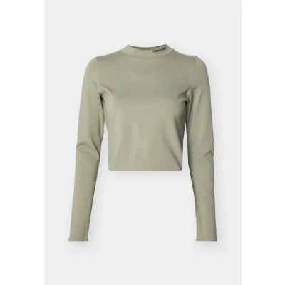 Abbildung von Calvin Klein Jeans Milano LOGO Langarmshirt, Damen, Größe: XS, Nordic dust