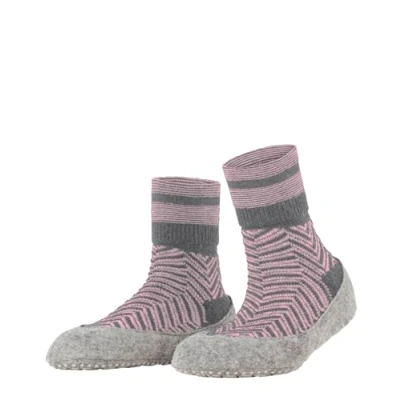 Abbildung von FALKE Damen Cosyshoe Herringbone W HP Schurwolle Rutschhemmende Noppen 1 Paar Hausschuh Socken, Grau Grey Melange 3270, 37 38