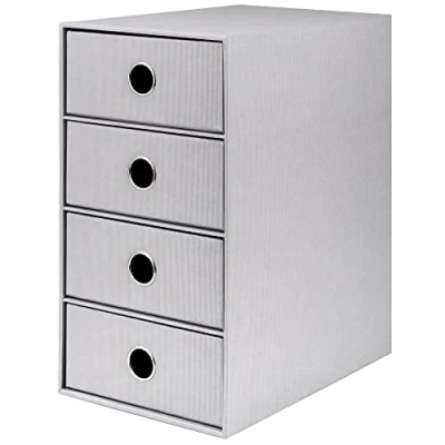 Abbildung von Rössler Papier 1524452174 S.O.H.O. 4er Schubladenbox für DIN A5, mit Griffloch, Stone, 250 x 175 320 mm, 1 Stück