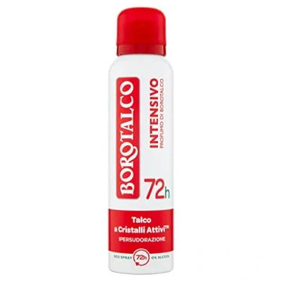 Abbildung von Borotalco, Intensives Deodorant Spray, alkoholfreie Formel mit aktiven Kristallen, Hyperschwitzen, Borotalk Duft, 72h Wirksamkeit, 1 Flasche 150 ml