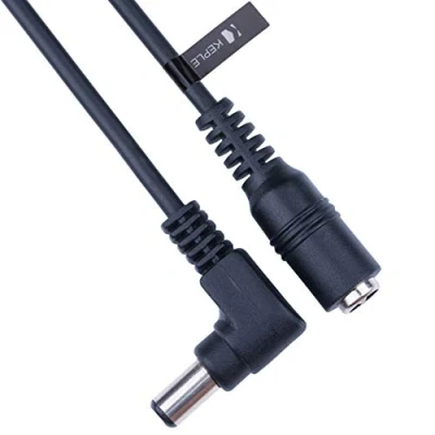 Abbildung von Gleichstrom Verlängerungskabel, Rechtwinklig mit 2,5mm / 5,5mm Stecker 10m Anschluss CCTV Netzkabeladapter Kompatibel Security Camera, IP DVR Standalone, LED Strip, Monitors (Schwarz)